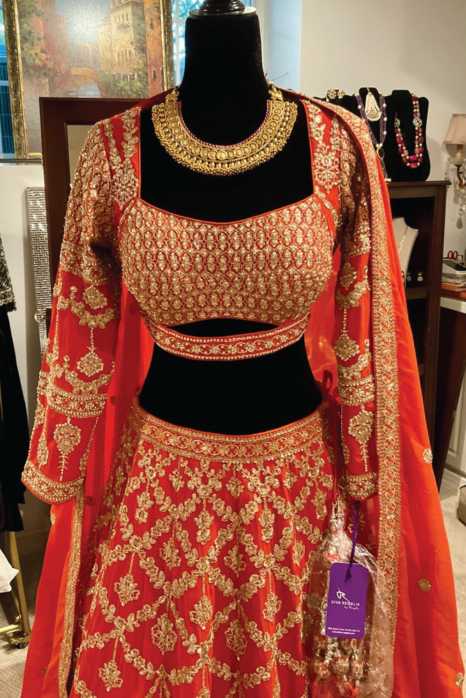 Rust Orange Embroidered Lehnga set
